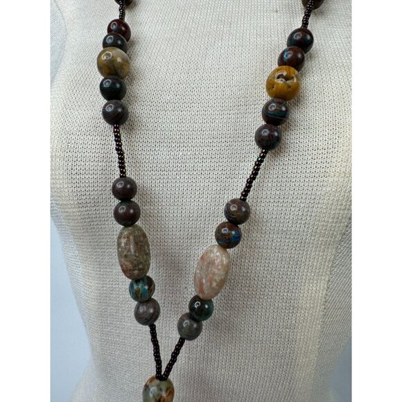 Picture Jasper Pendant Necklace With Unakite & Polychrome Jasper Beads Healing S - Picture 11 of 16